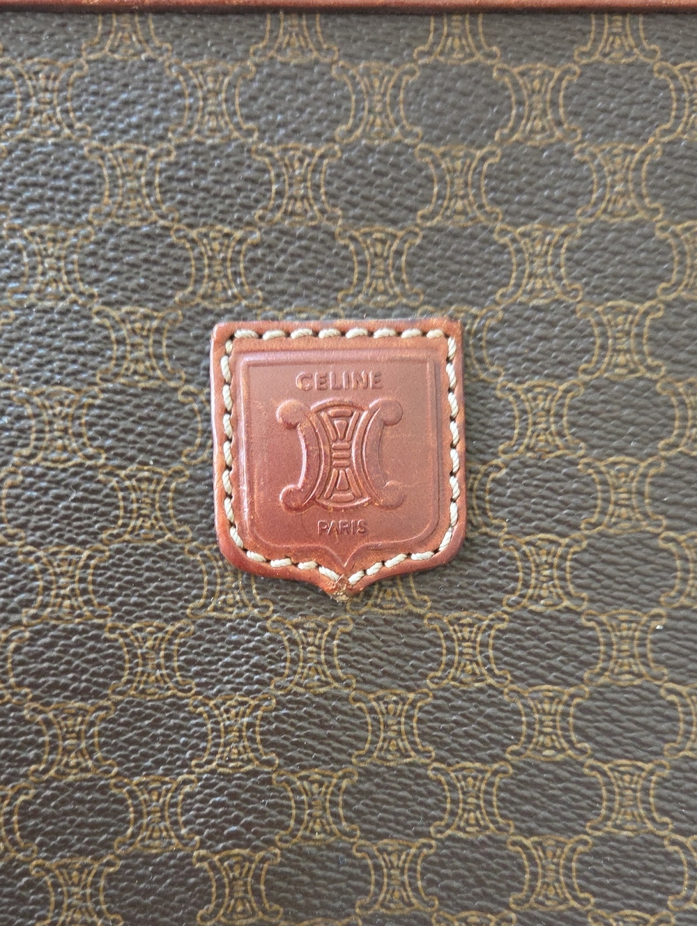 Celine Vintage  Dark Brown Macadam Canvas Travel Pouch - Picture 3 of 10